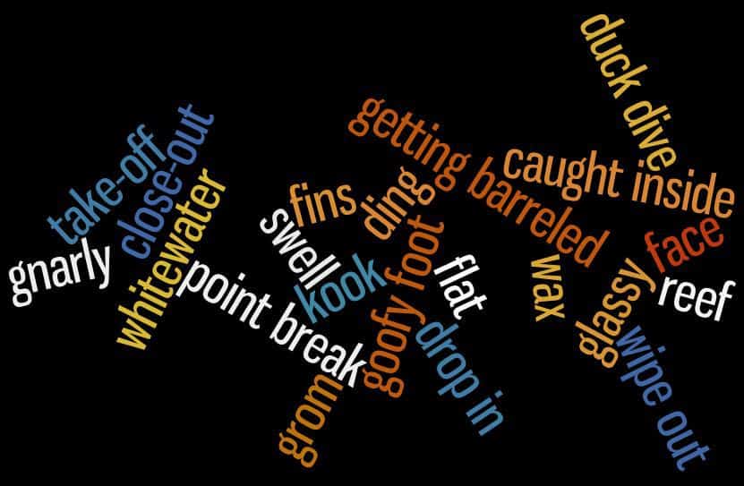 Vocabulario básico de surf